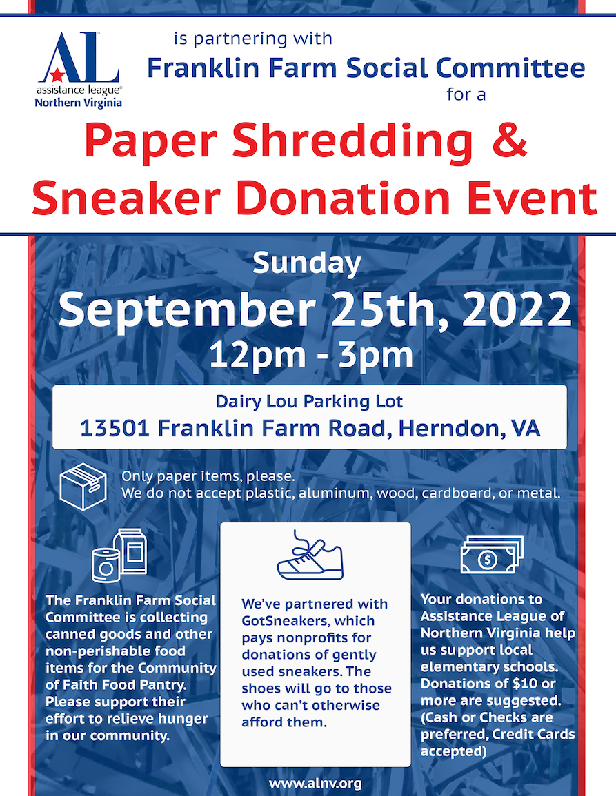 Lower Resolution flyer for ALNV shred event in September 2022