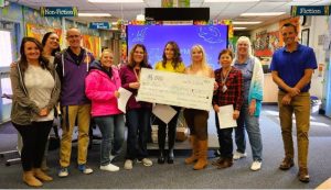 Teachers receiving awards for classroom projects