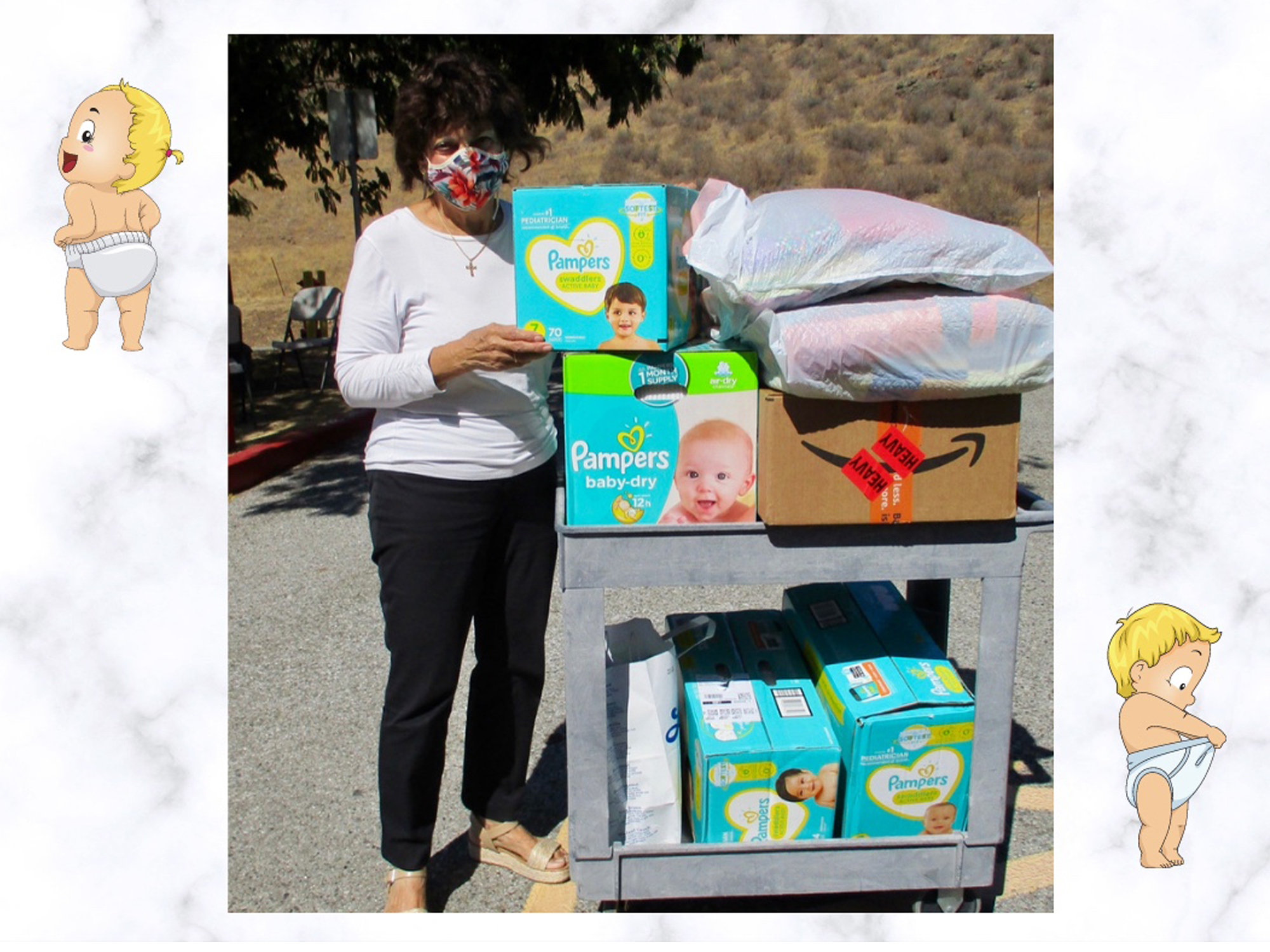 Donating Diapers to Parisi House on the Hill