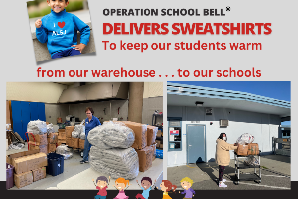 Operation School Bell Delivers Sweatshirts to keep our students warm