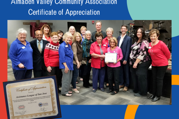 Almaden Valley Community Association Certificate of Appreciation