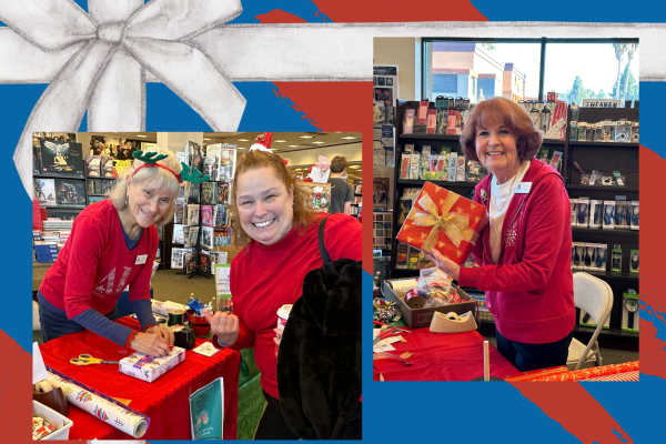 Wrapping gifts at Barnes & Noble book store